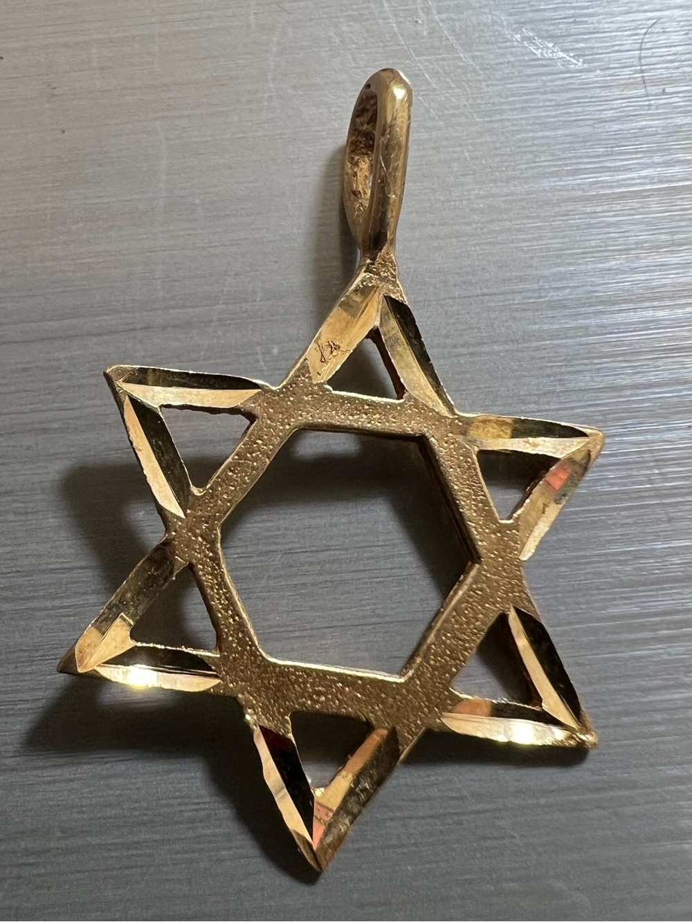 14K Gold Star of David Pendant